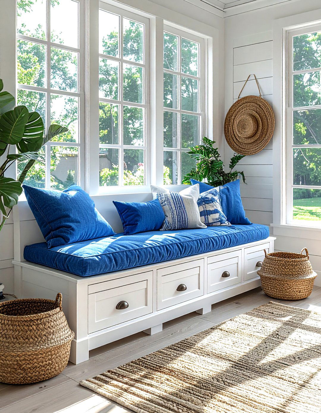 Sunroom storage bench - 30 sunroom decor ideas