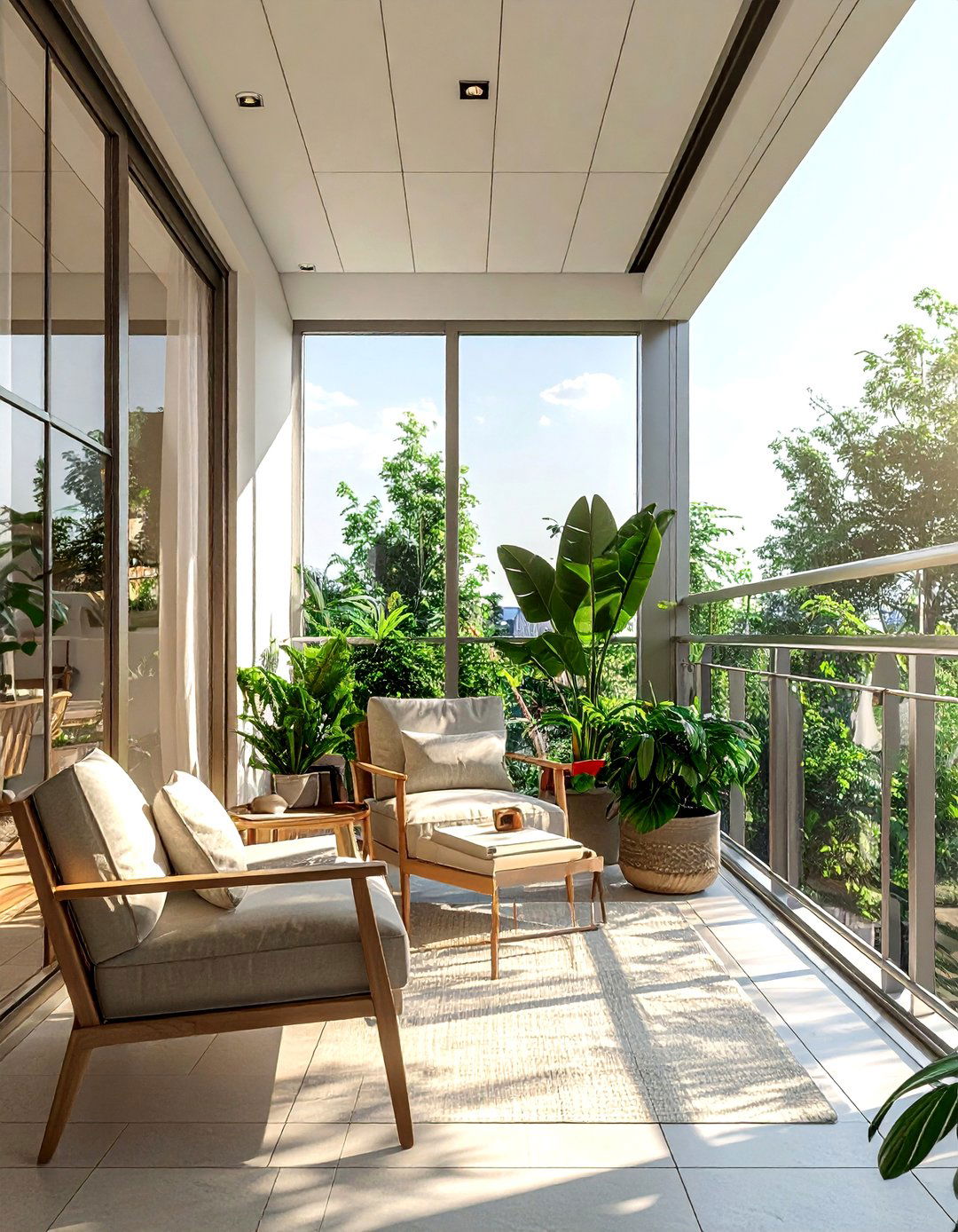 Sunroom style living room balcony - 30 living room with balcony ideas