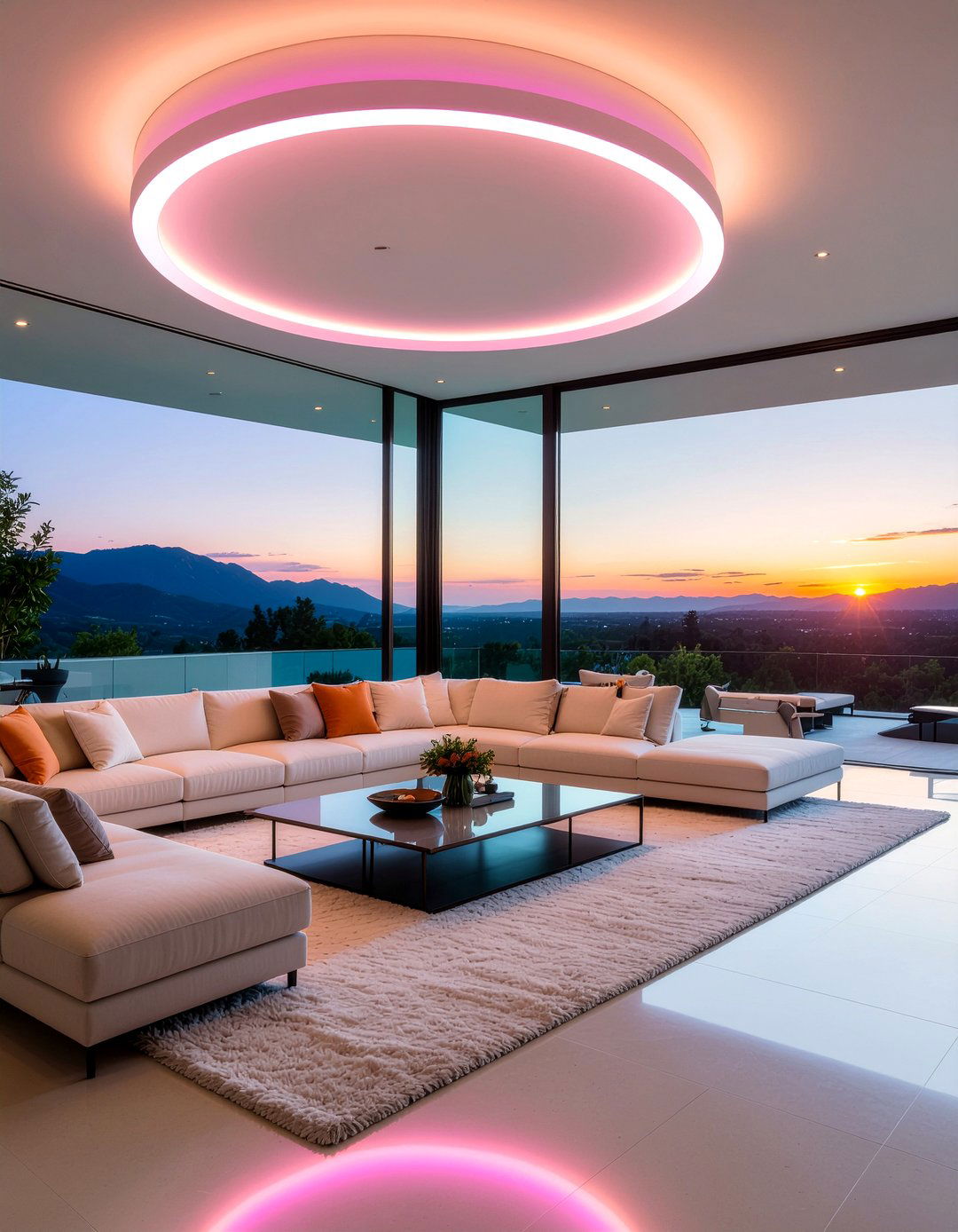 Sunset Gradient Led Circle - 30 living room led signs