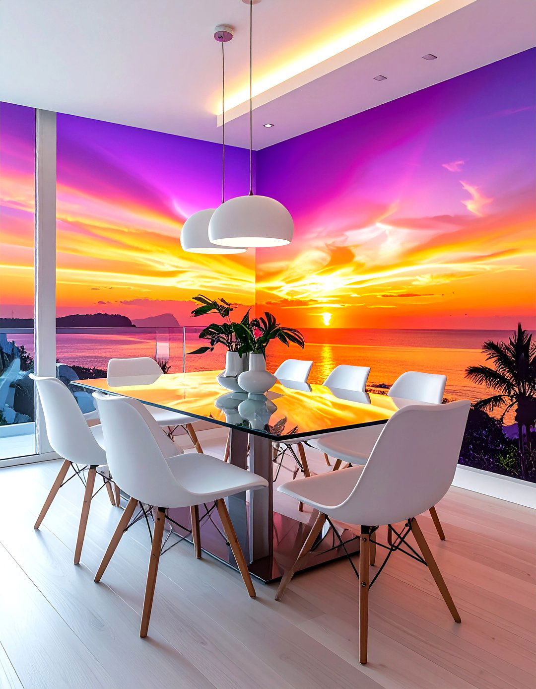 Sunset Mural Dining Room Wall - 30 sunset dining room ideas