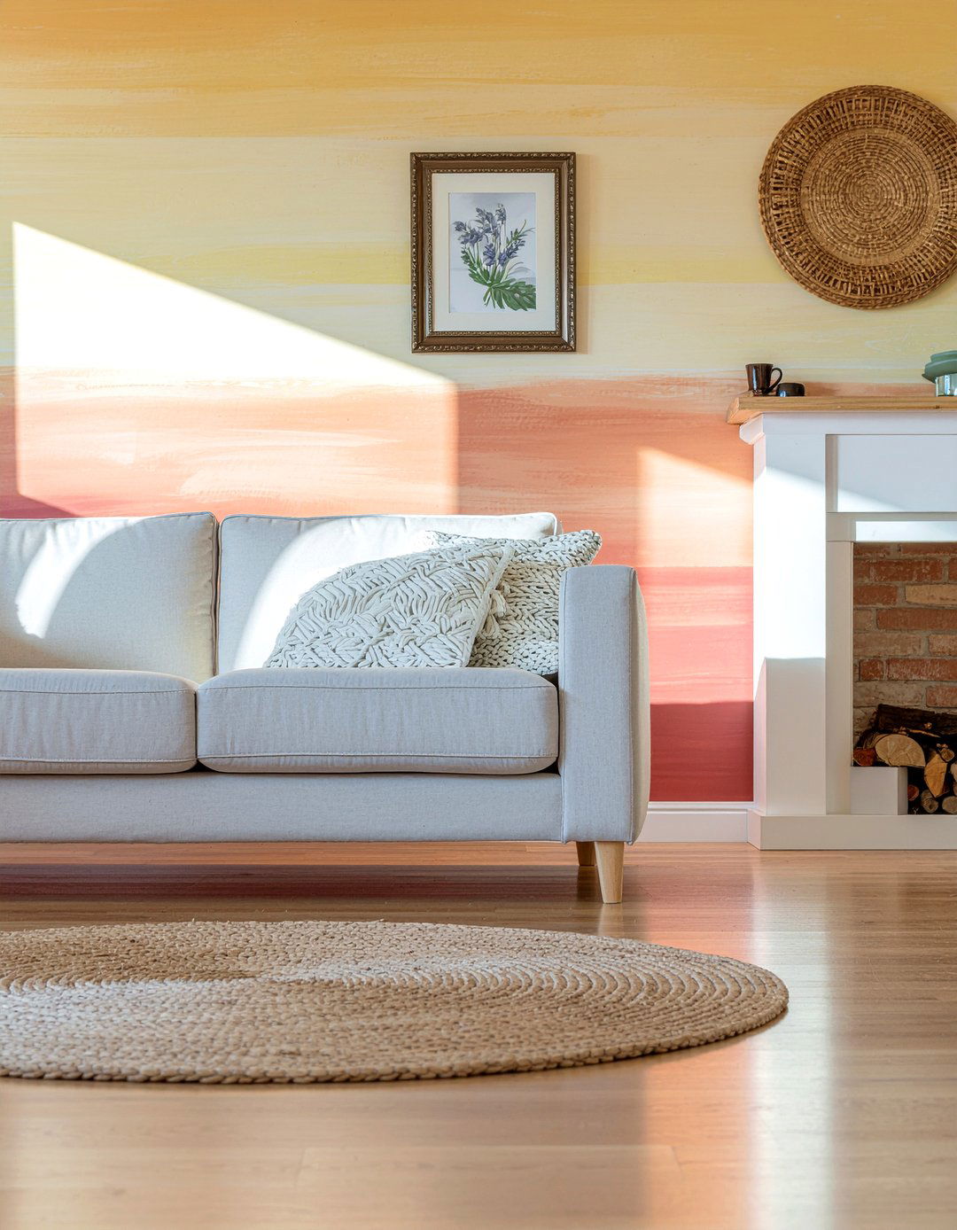 Sunset Ombre Wall - 30 living room ombre wall ideas