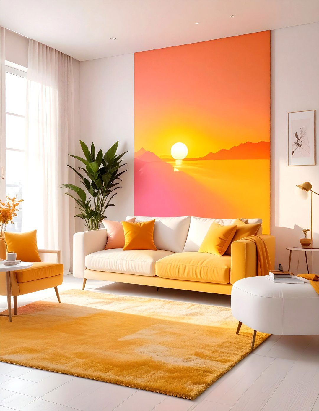 Sunset inspired living room - 30 orange living room decor ideas