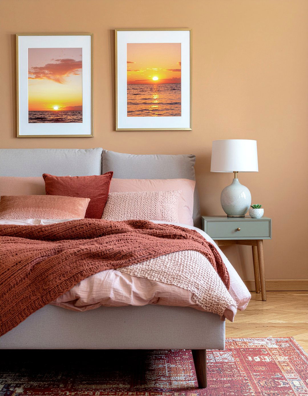 Sunset orange bedroom - 30 bold color bedroom ideas