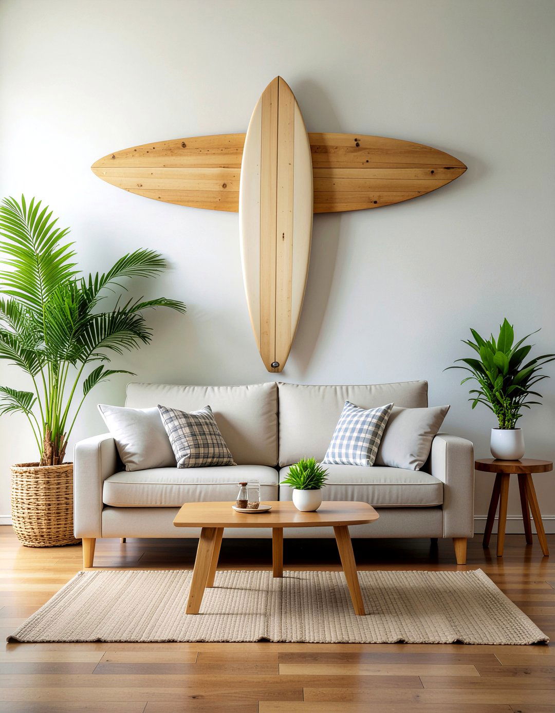 Surfboard Wall Art - 30 Hawaiian living room ideas