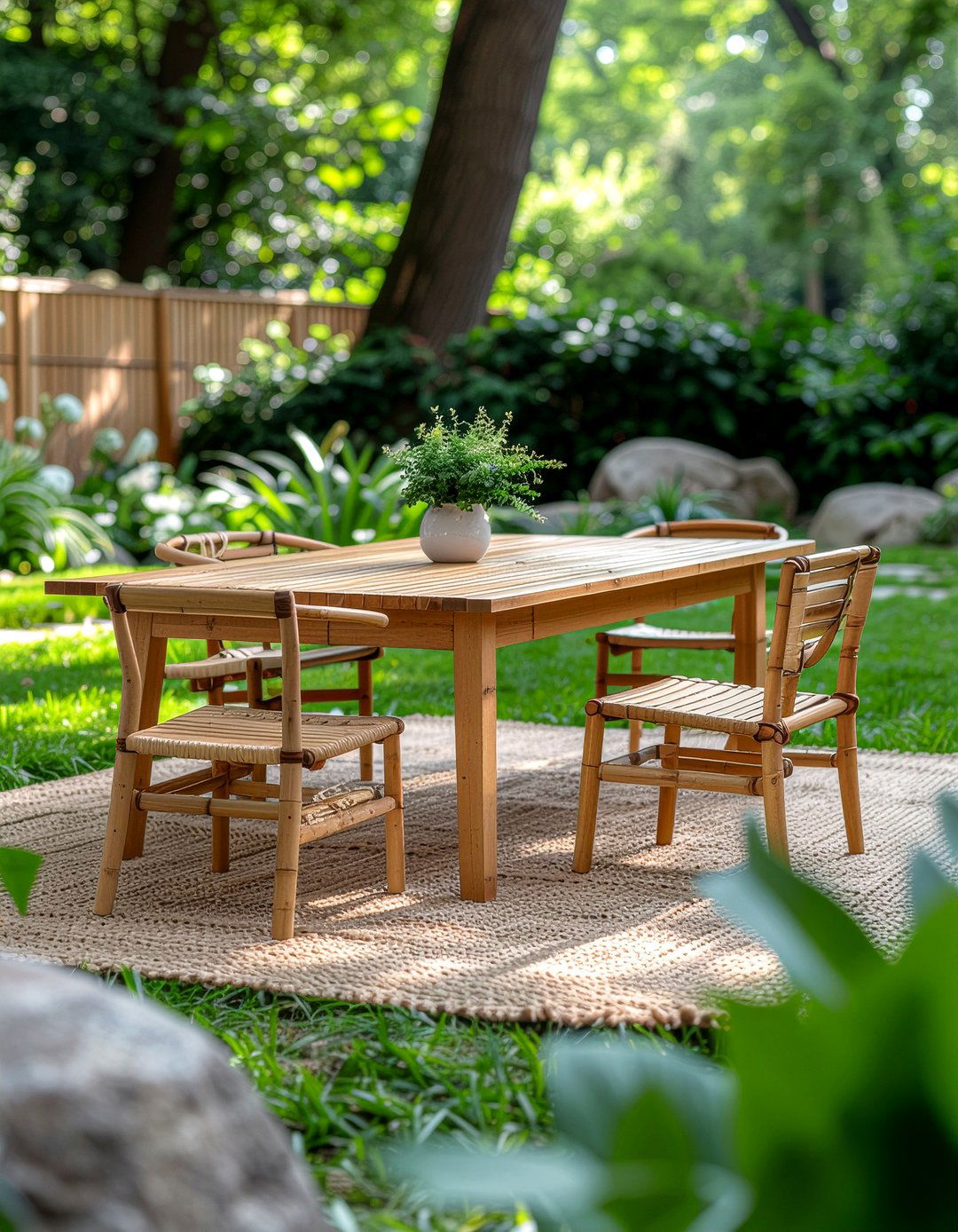 Sustainable Bamboo Outdoor Dining - 30 outdoor dining ideas