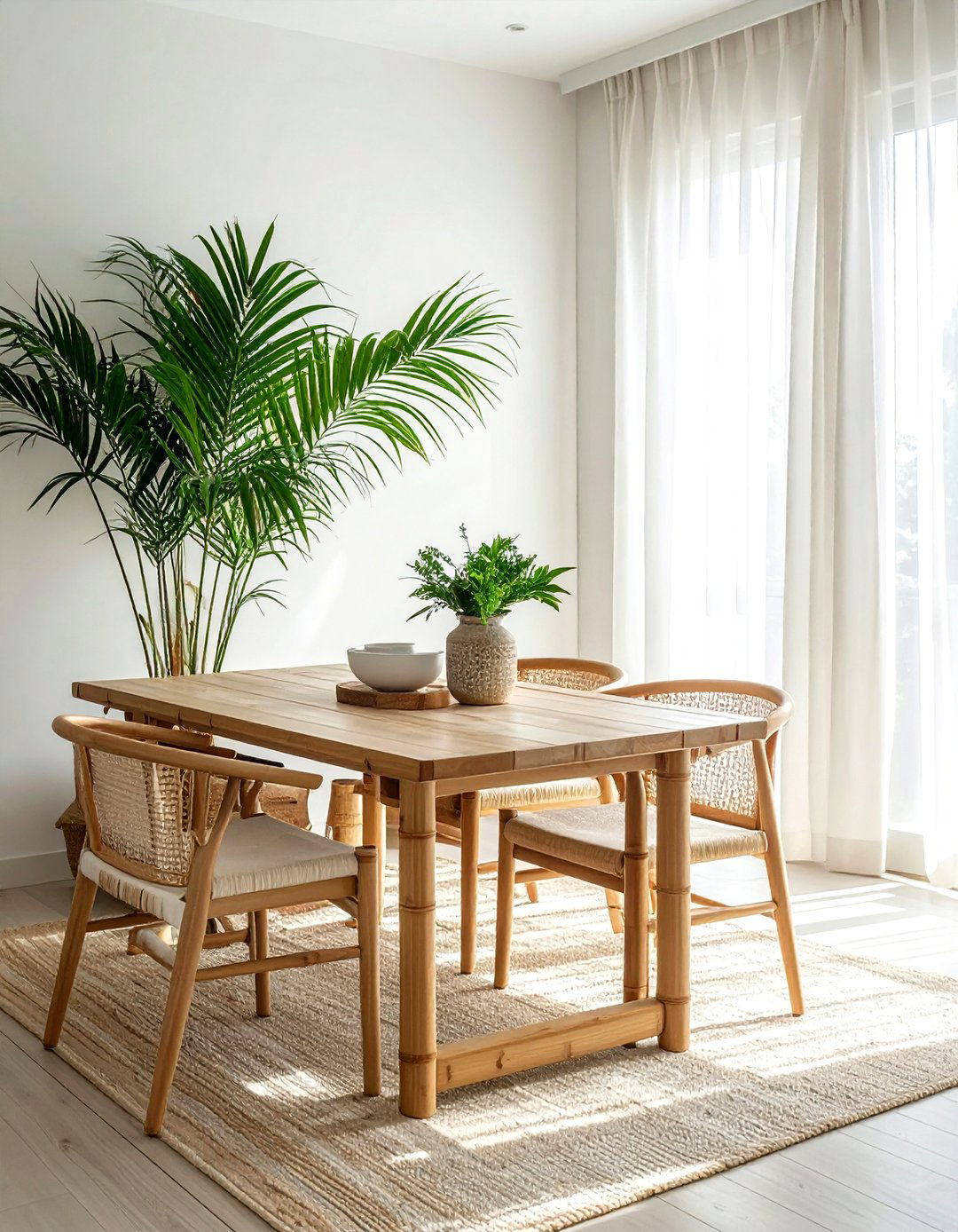 Sustainable Bamboo Palm Area - 30 dining room palm ideas