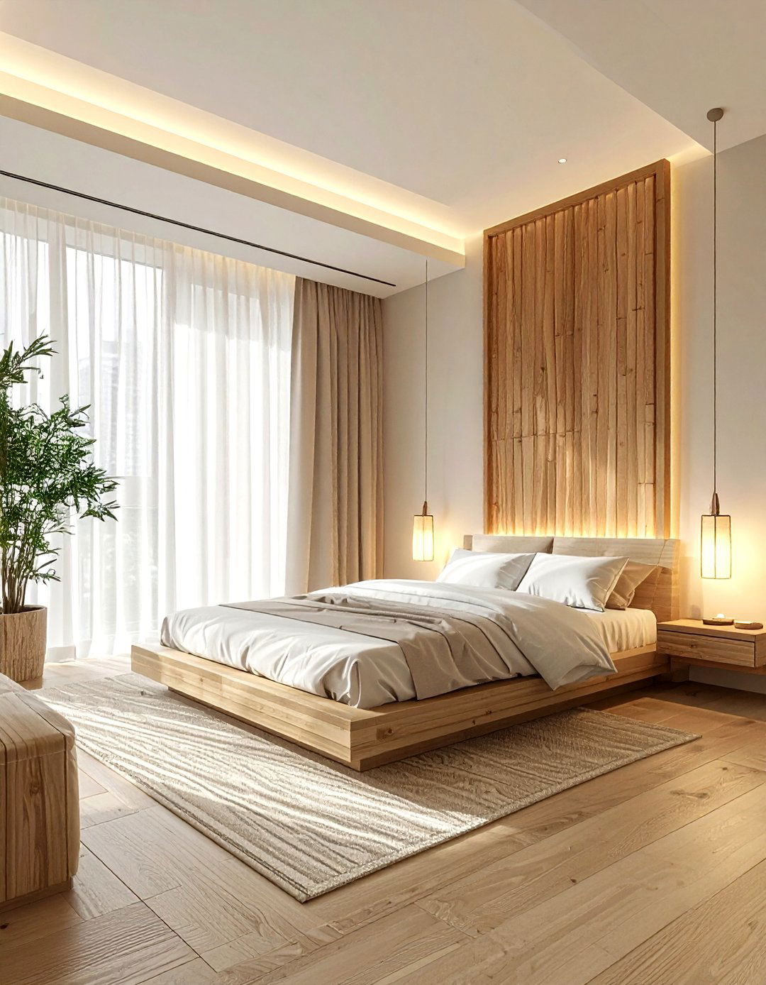 Sustainable Bamboo Wall Light - 30 bedroom sconce ideas