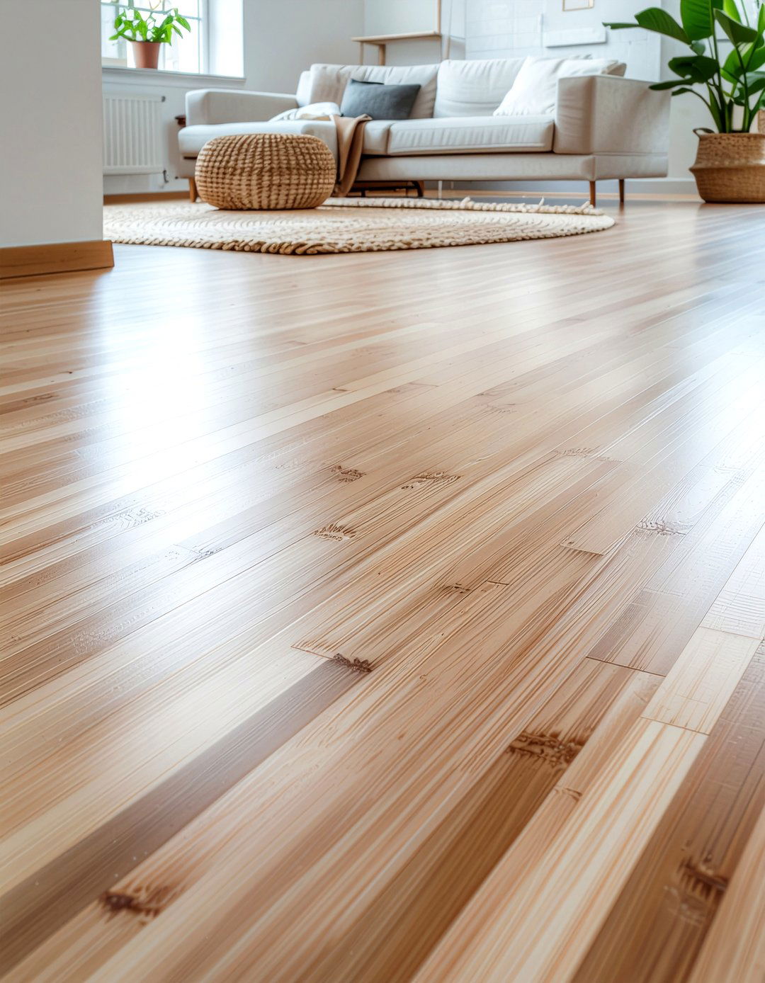 Sustainable Bamboo Wood Flooring - 30 peaceful living room ideas