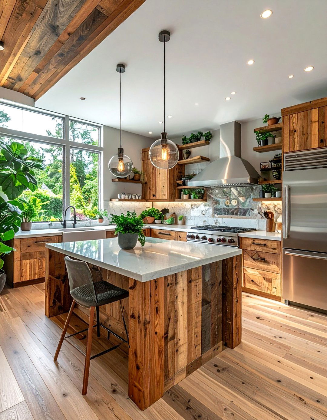 Sustainable Reclaimed Timber Kitchen - 30 wood kitchen ideas