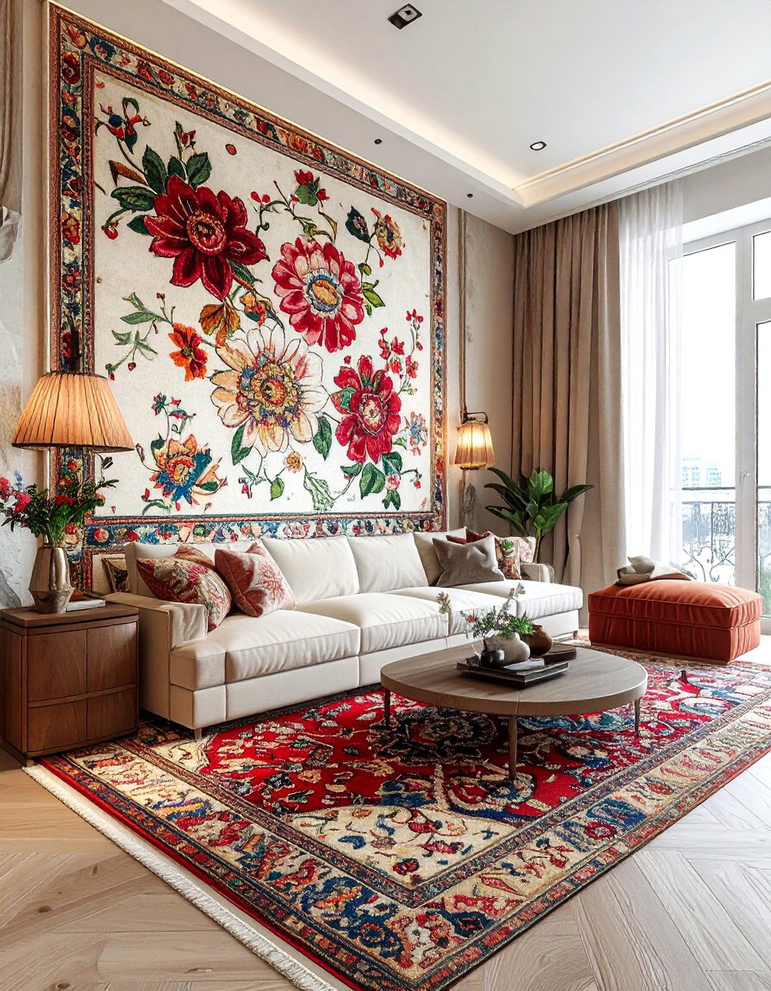 Suzani accent wall - 30 suzani decor ideas
