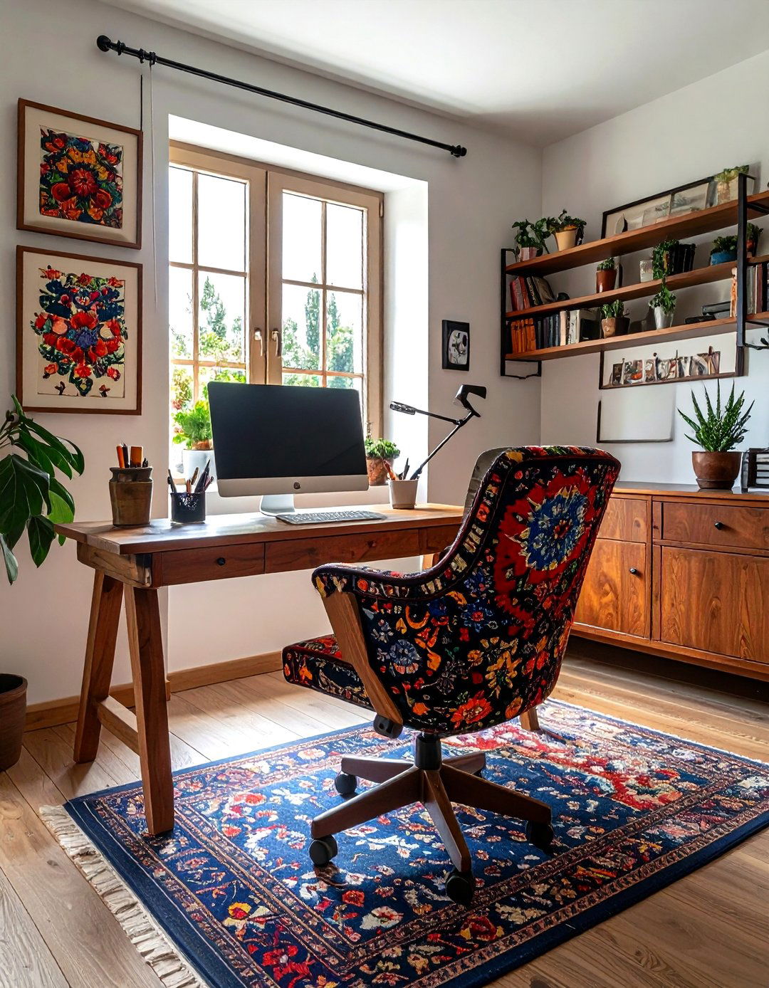 Suzani home office - 30 suzani decor ideas