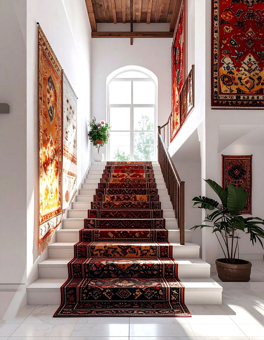 Suzani staircase area - 30 suzani decor ideas
