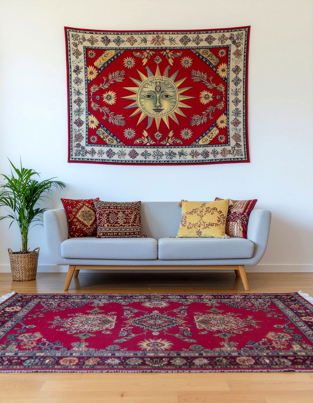 Suzani wall hanging - 30 embroidered living room ideas