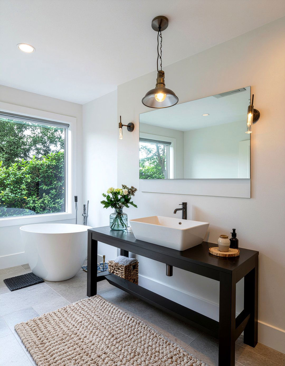 Swap light fixtures - 30 low cost bathroom makeover ideas