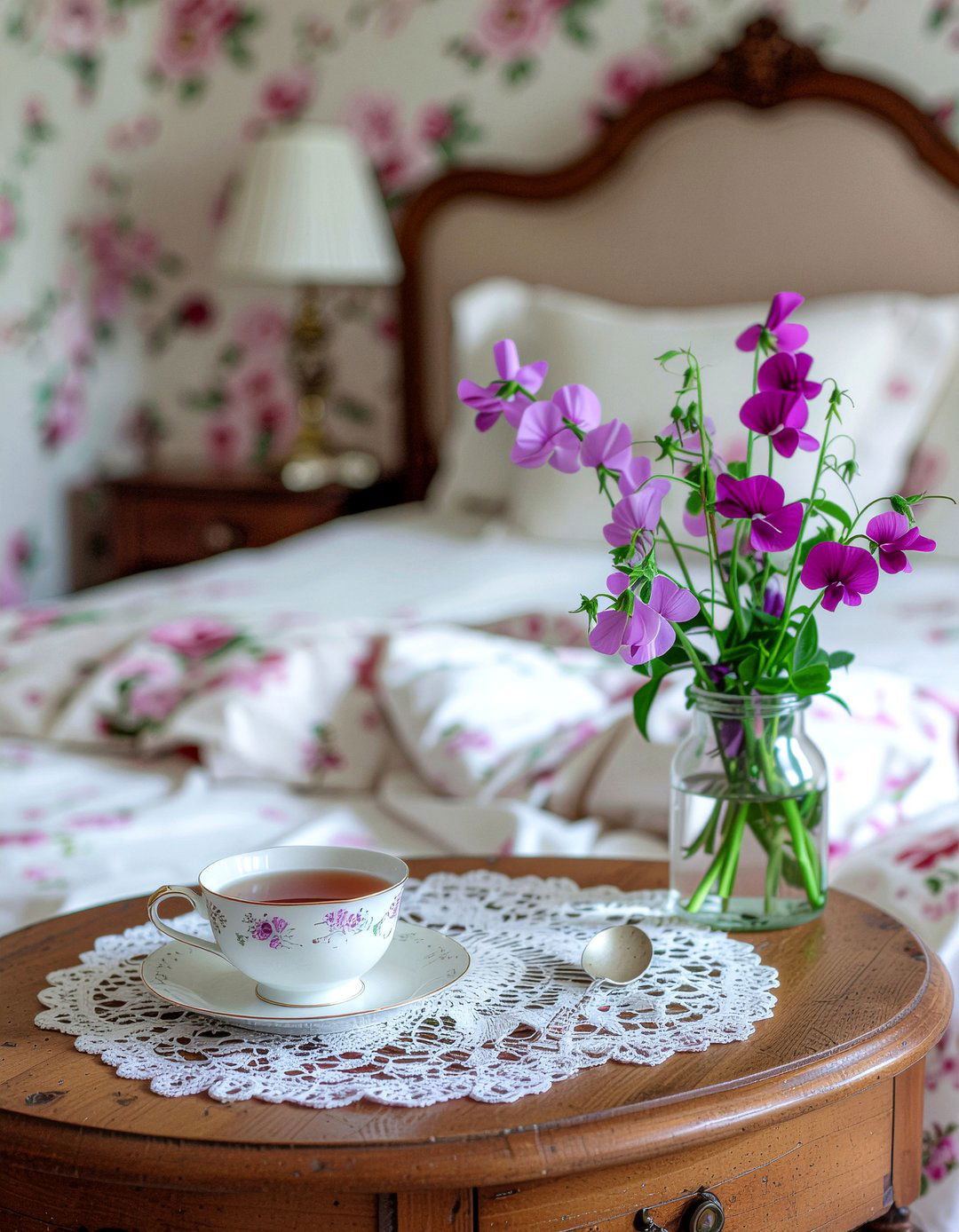 Sweet Pea Flowers Bedside - 30 bedroom flower arrangements