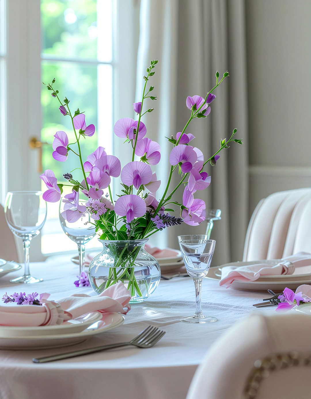 Sweet Pea Soft Petals - 30 dining room faux flower ideas