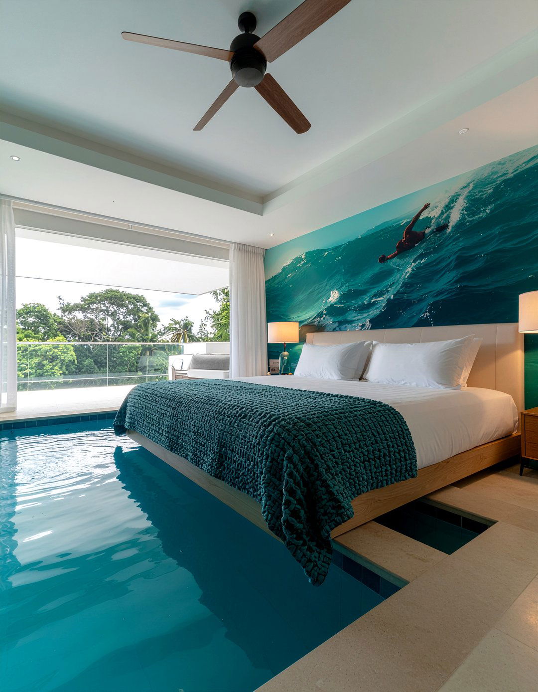 Swimming Pool Bedroom - 30 sports themed bedroom ideas
