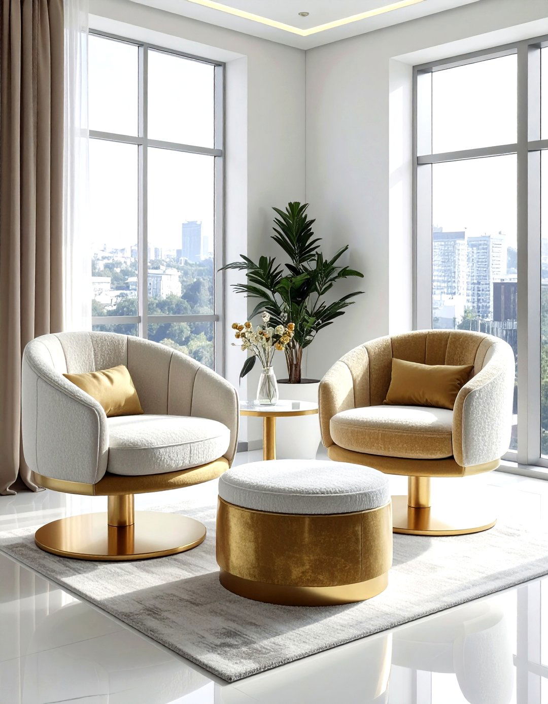 Swivel Chair Placement - 30 living room with sitting area ideas