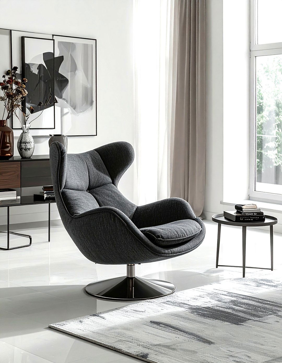 Swivel Slipper Chair - 30 living room slipper chair ideas