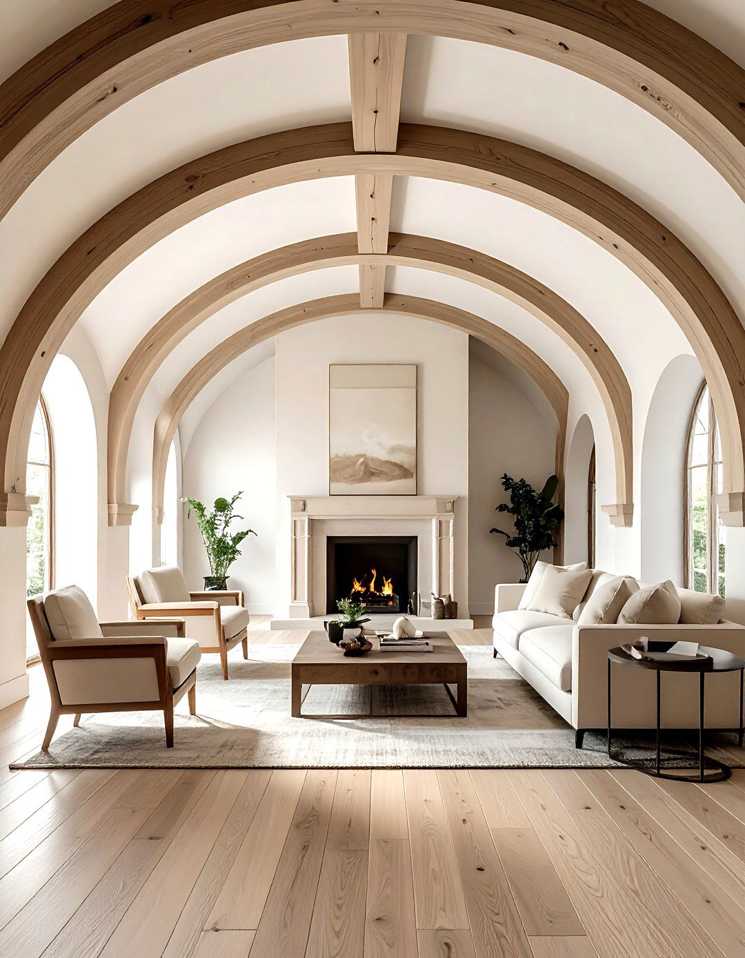 Symmetrical Barrel Vault Ceiling - 30 living room barrel ceiling ideas