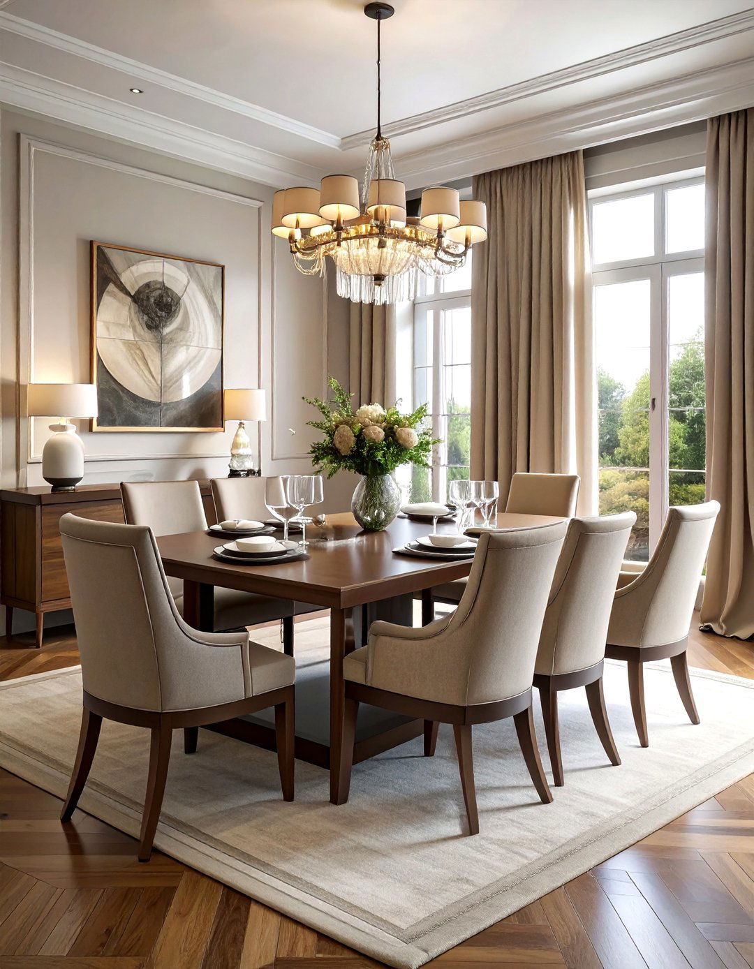 Symmetrical Dining Room - 30 peaceful dining room ideas