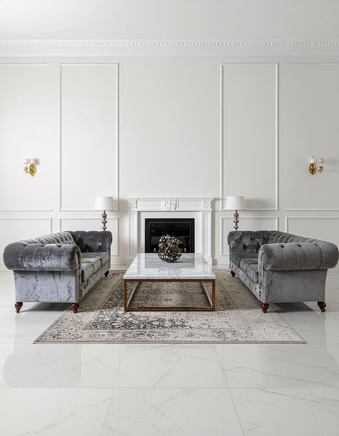 Symmetrical Furniture Arrangement - 30 grand living room ideas