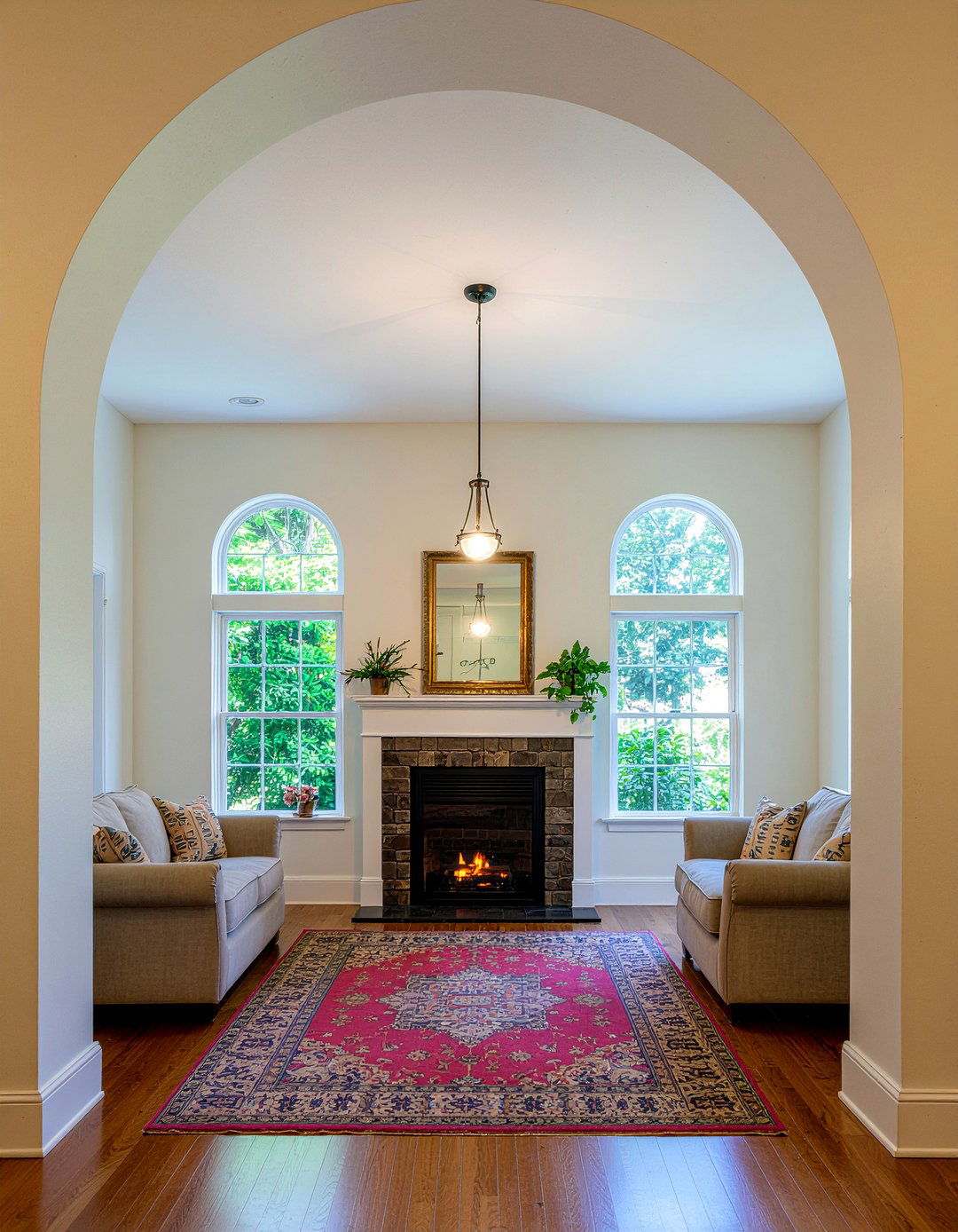 Symmetrical Living Room Arches - 30 living room archway ideas