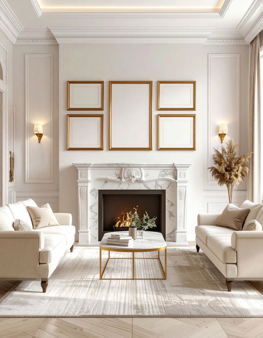 Symmetrical Living Room Gallery - 30 frame wall ideas