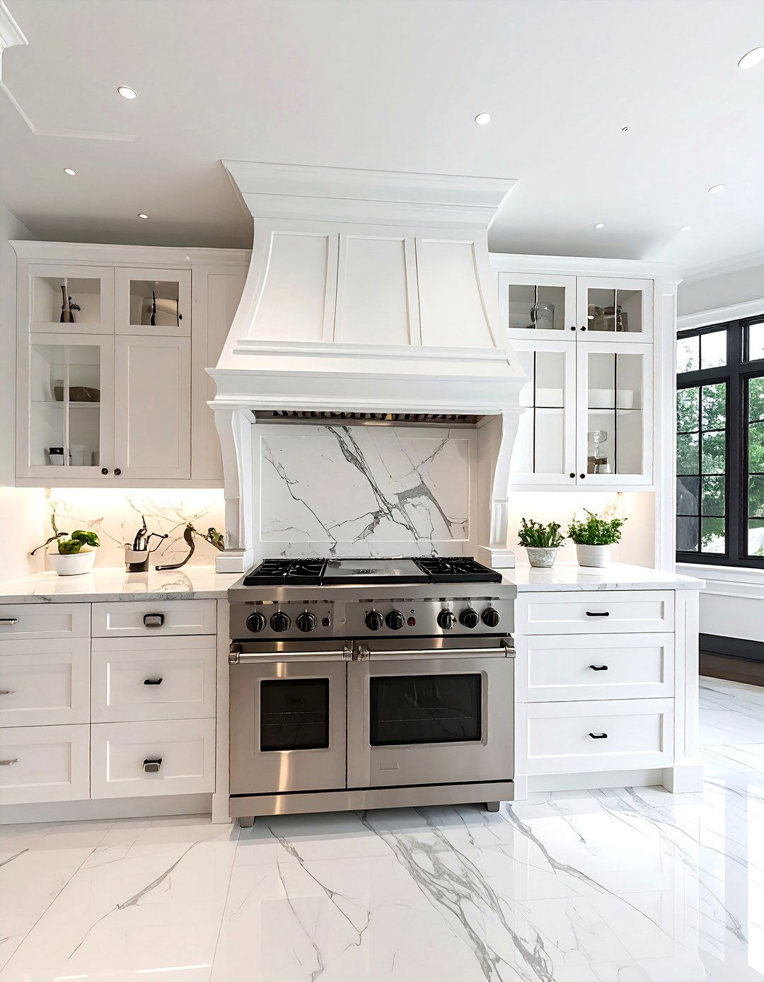 Symmetrical Range Wall - 30 balanced kitchen ideas