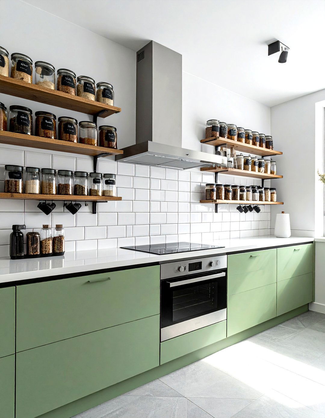 Symmetrical Spice Racks - 30 symmetrical kitchen ideas