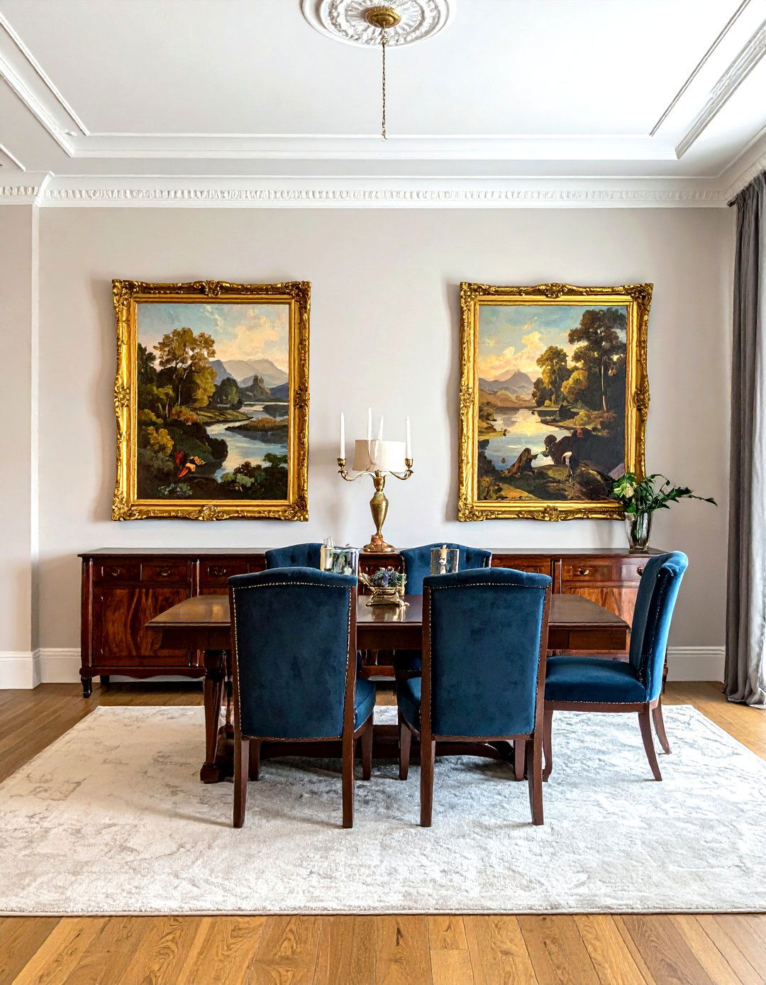 Symmetrical Wall Art - 30 traditional dining room ideas