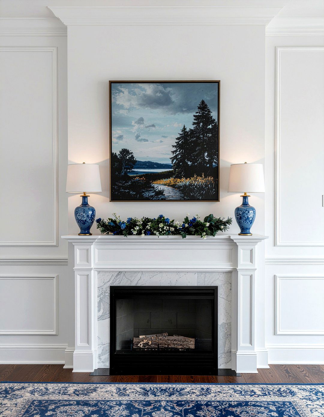Symmetrical arrangement - 30 living room mantel styling ideas
