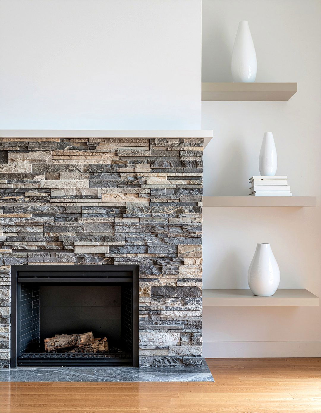 Symmetrical floating shelves - 30 living room floating shelves