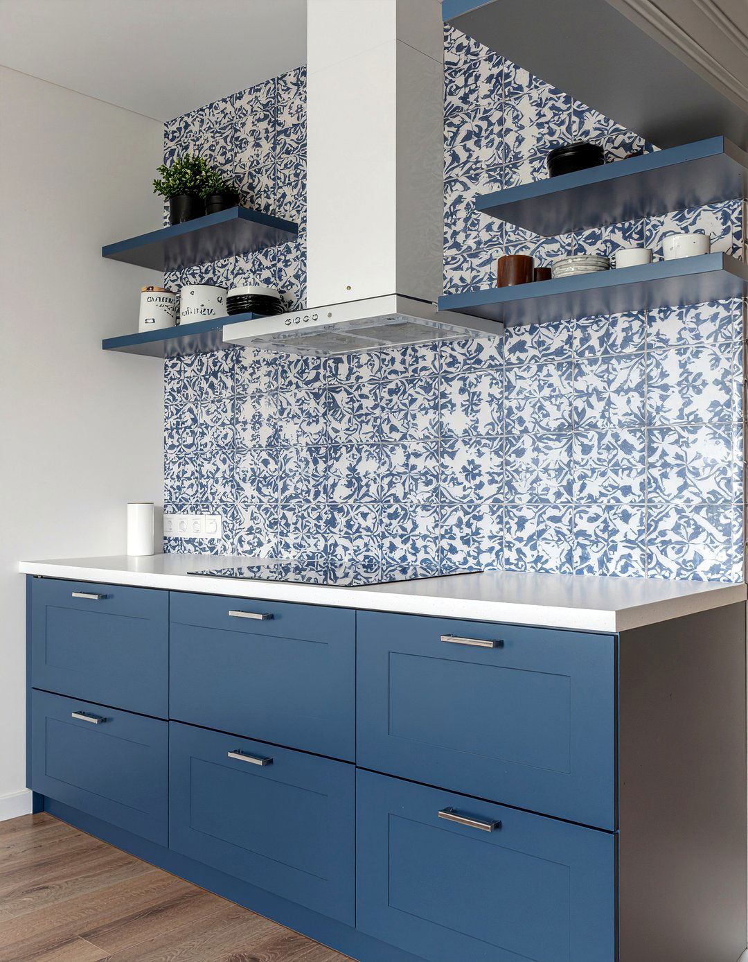 Symmetrical geometric cement tile - 30 encaustic tile kitchen backsplash ideas