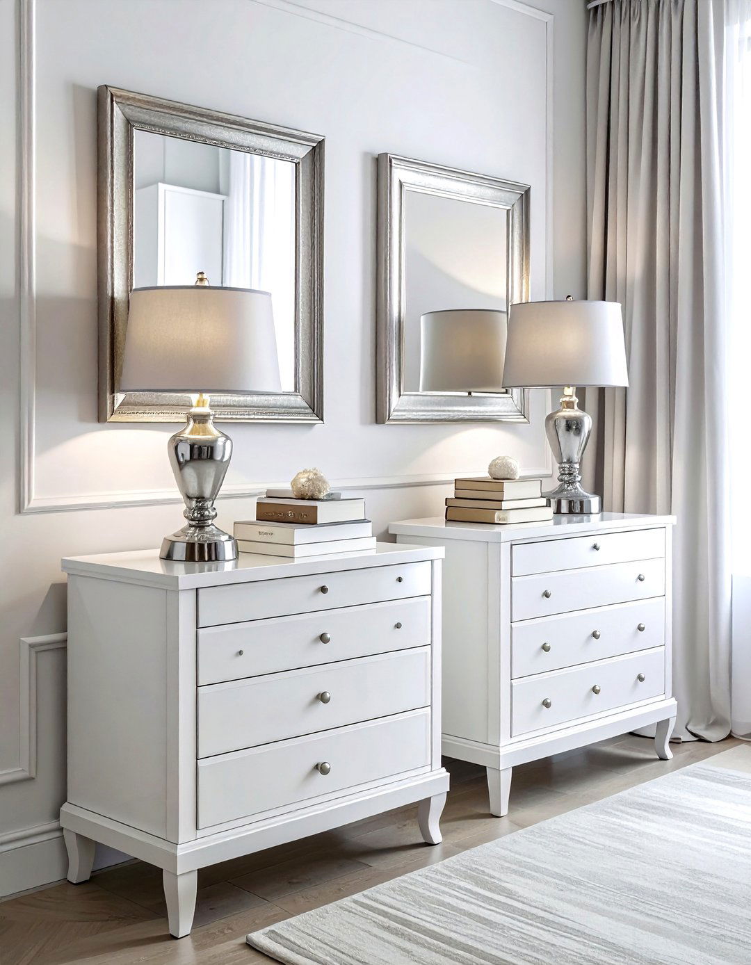 Symmetrical nightstand decor - 30 nightstand vignette ideas