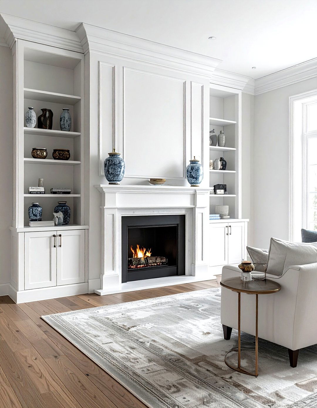 Symmetrical wall cabinets - 30 living room wall storage ideas