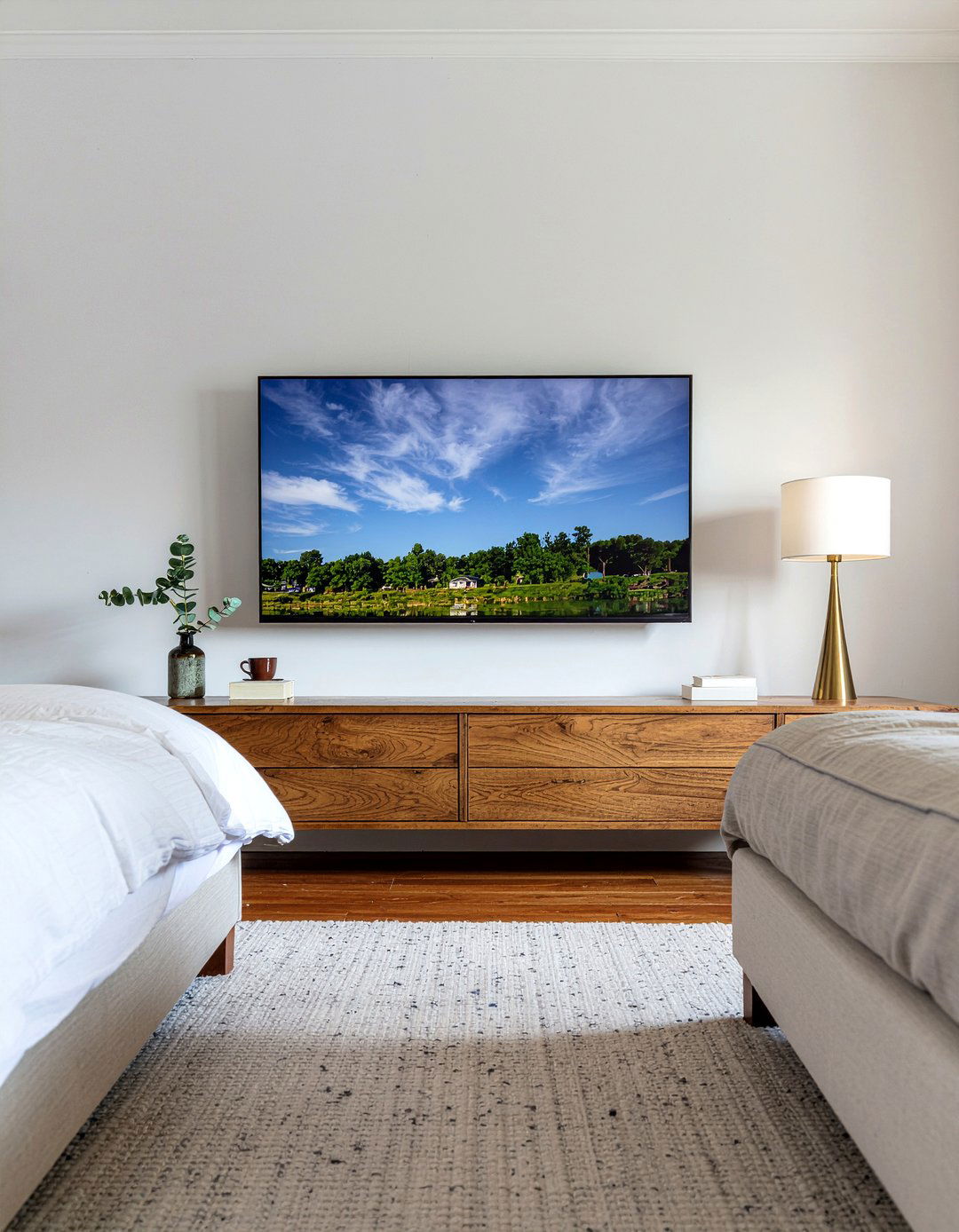 TV Above Dresser - 30 bedroom tv ideas