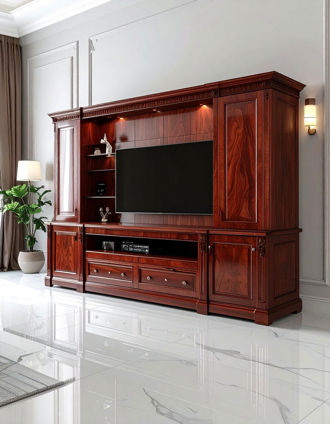 TV Armoire Cabinet - 30 bedroom cabinet storage ideas