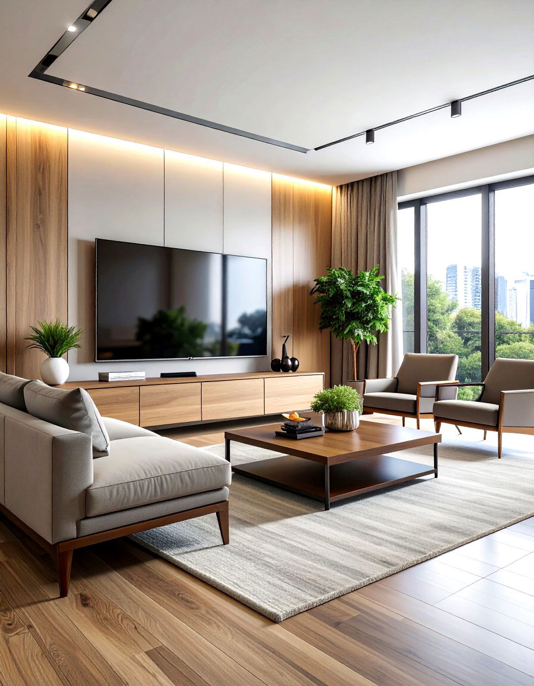 TV Focused Living Room Arrangement - 30 living room seating arrangements ideas