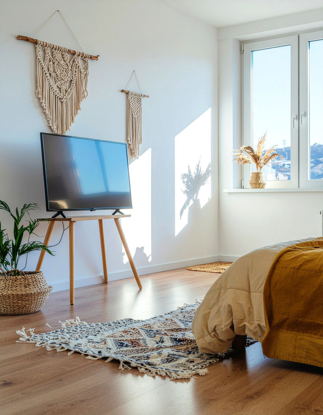 TV On Easel Stand - 30 bedroom tv ideas