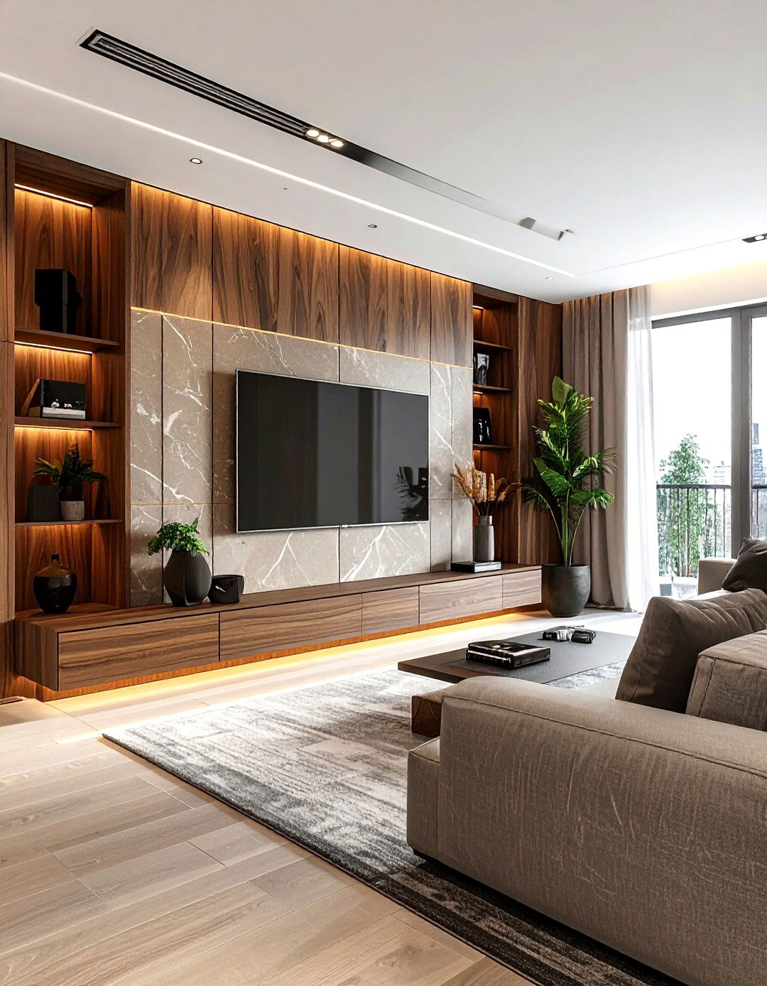 TV Unit Partition - 30 living room partition ideas