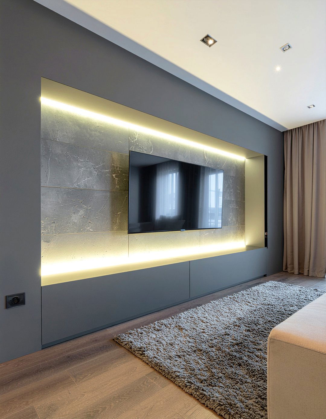 TV Wall Niche - 30 living room niche ideas