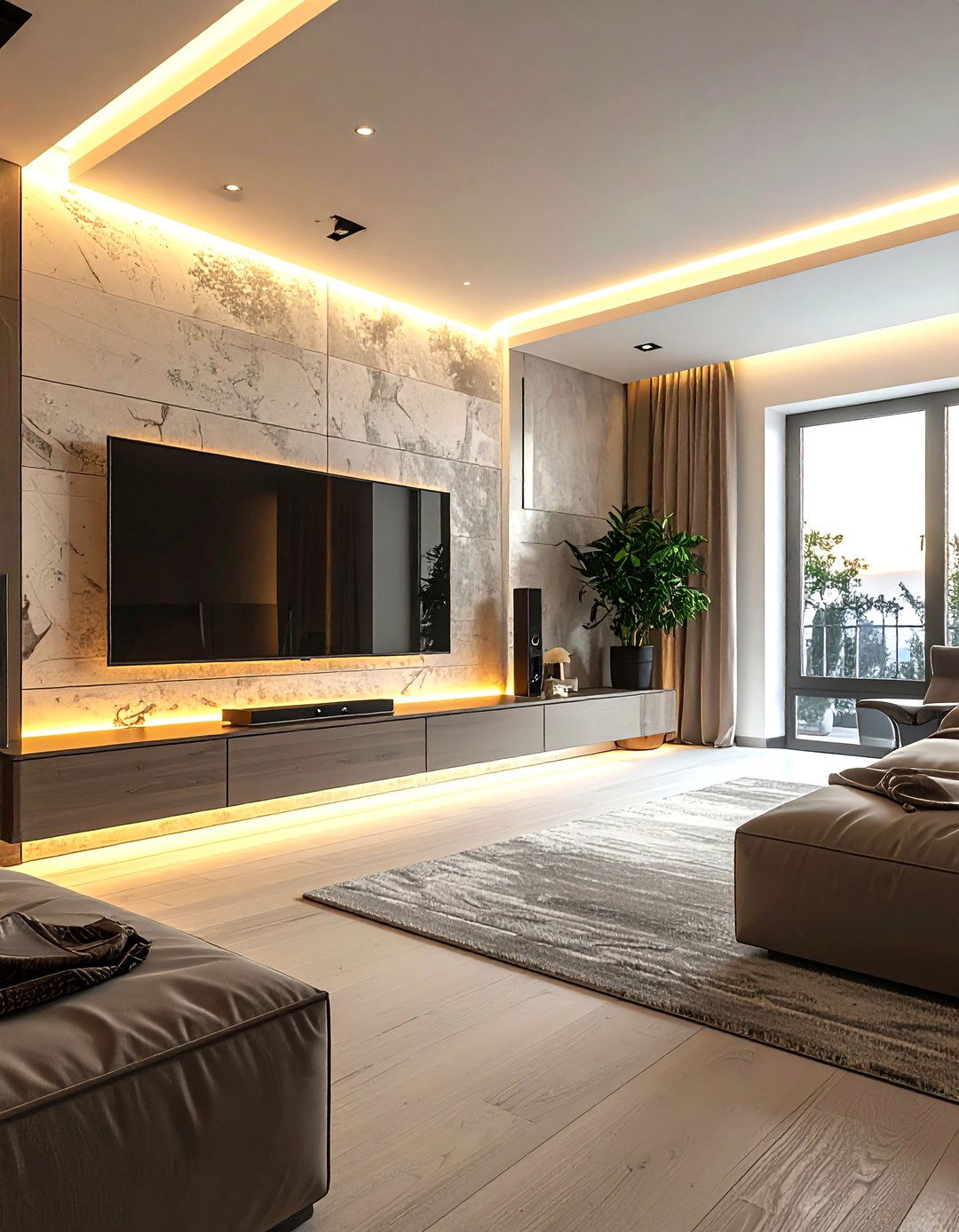 TV backlighting - 30 LED light decor ideas