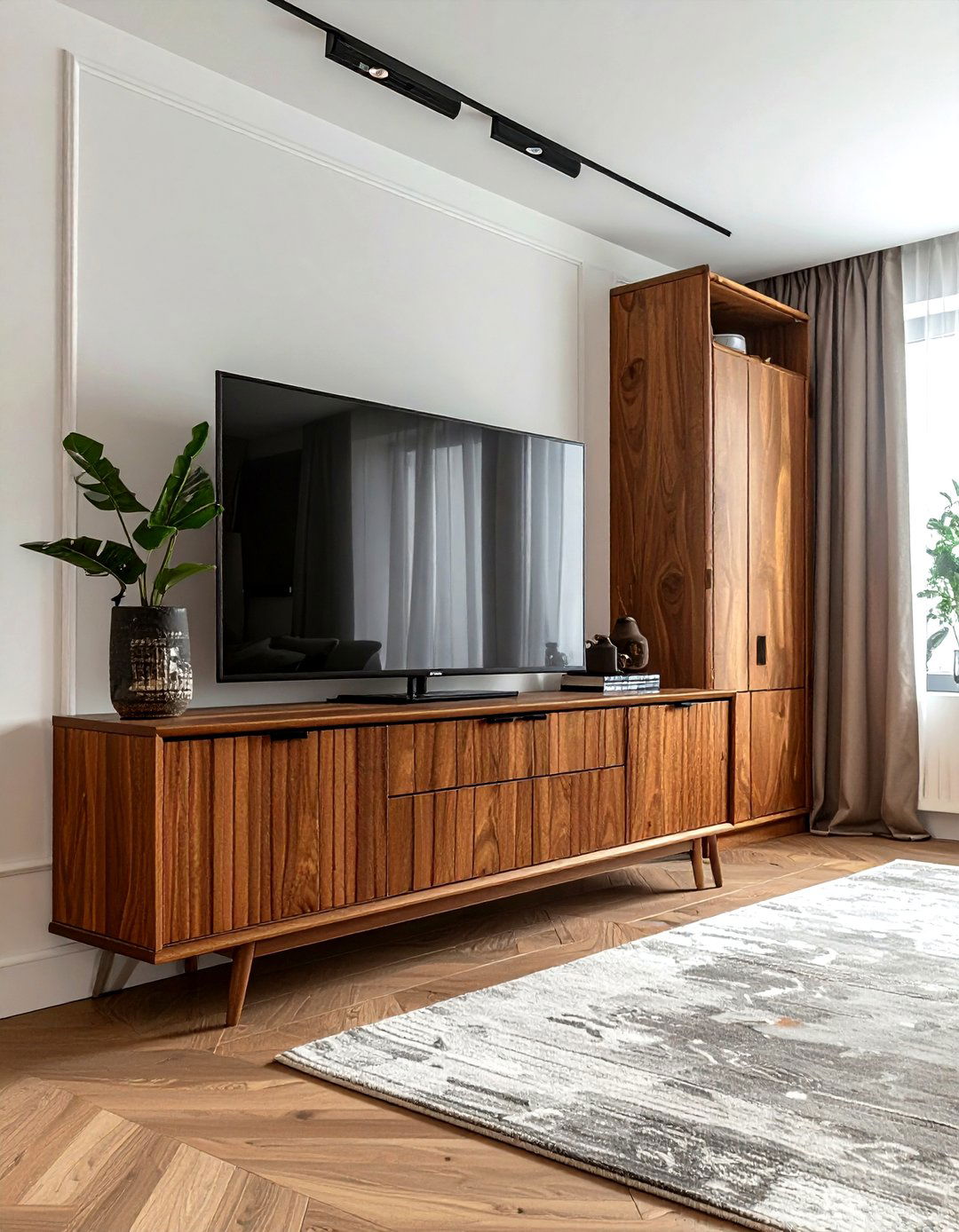 TV stand with cabinets - 30 living room clever storage ideas