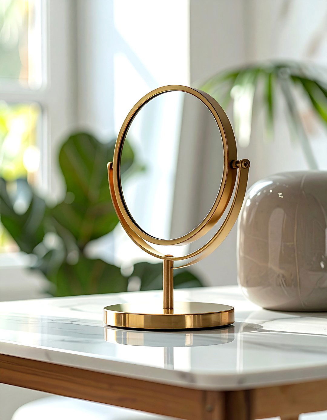 Table Mirror - 30 bedside table decor ideas