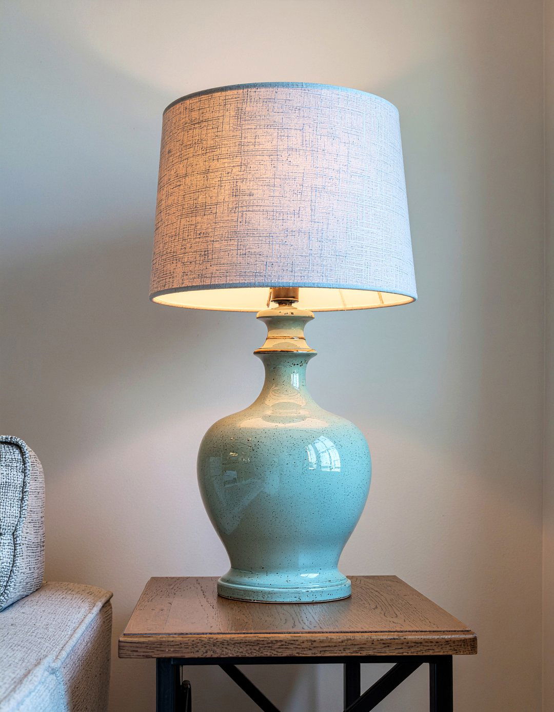 Table lamp on end table placement - 30 living room light fixture placement
