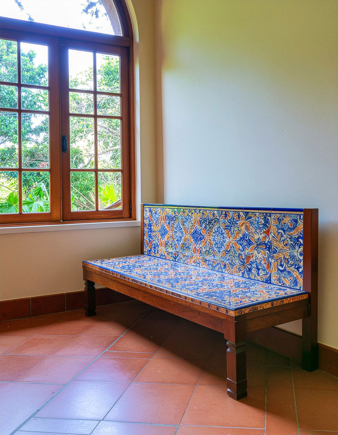 Talavera Tile Bench - 30 living room Mexican furniture ideas