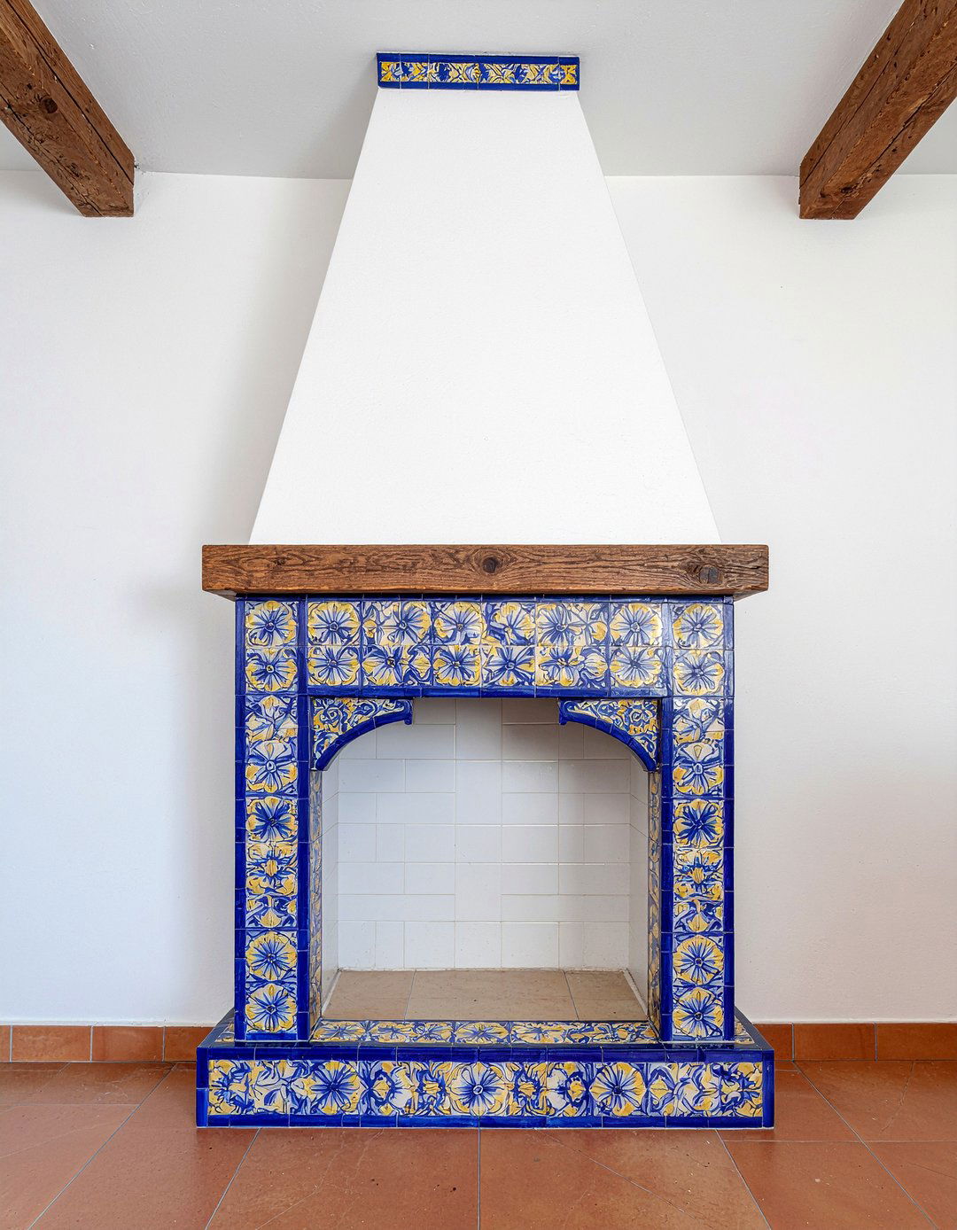 Talavera Tile Fireplace Surround - 30 Spanish living room ideas