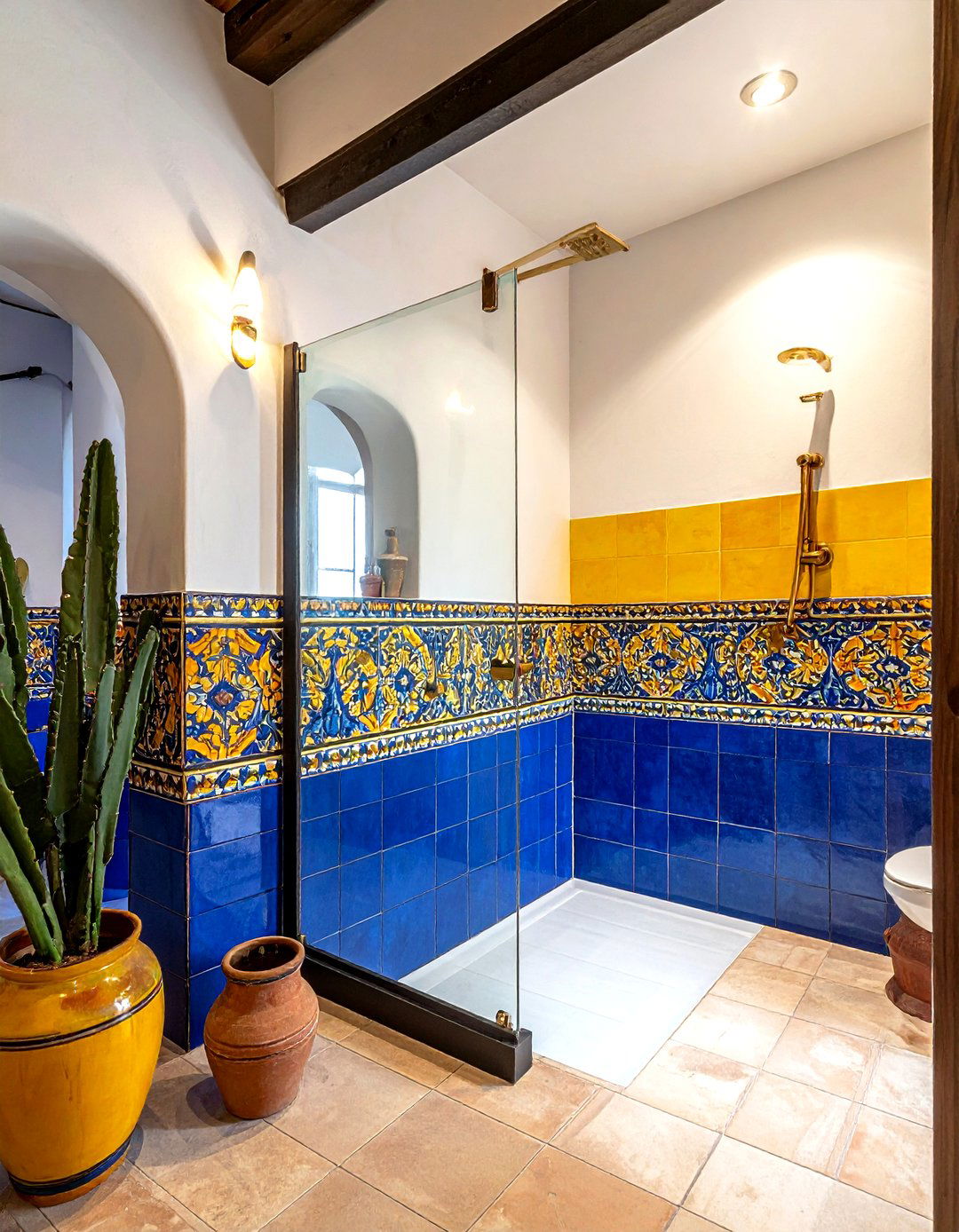 Talavera Tile Shower - 30 Mexican tile bathroom ideas