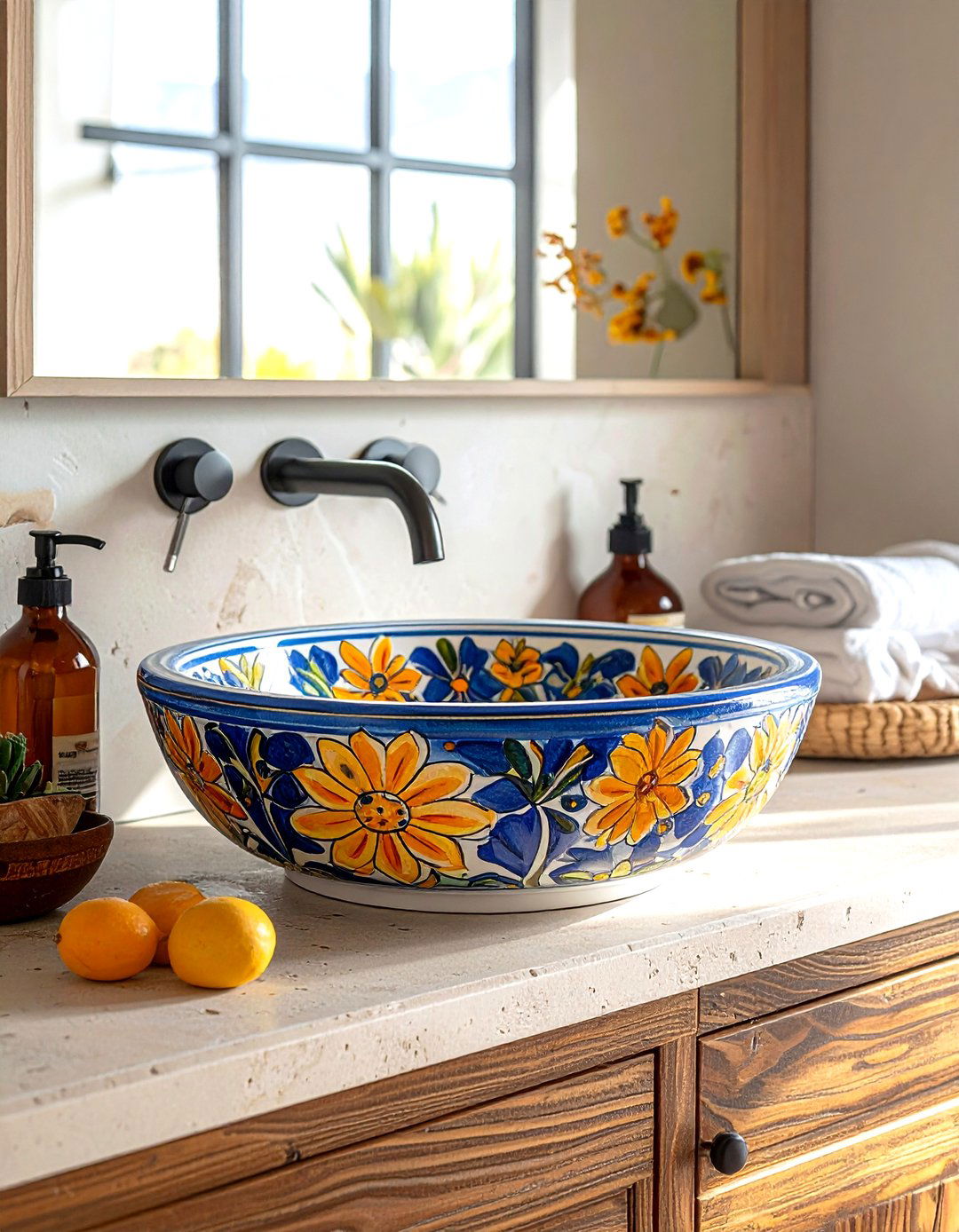 Talavera bathroom sink - 30 southwestern bathroom ideas
